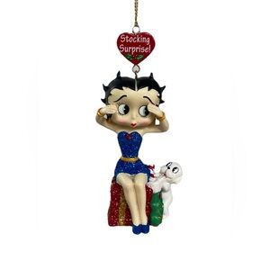 Vintage Danbury Mint Betty Boop & Pudgy Stocking Surprise! Christmas Ornament
